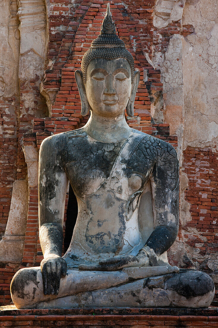 Buddha-Statue im Wat Mahathat, Ayutthaya Historical Park, Thailand