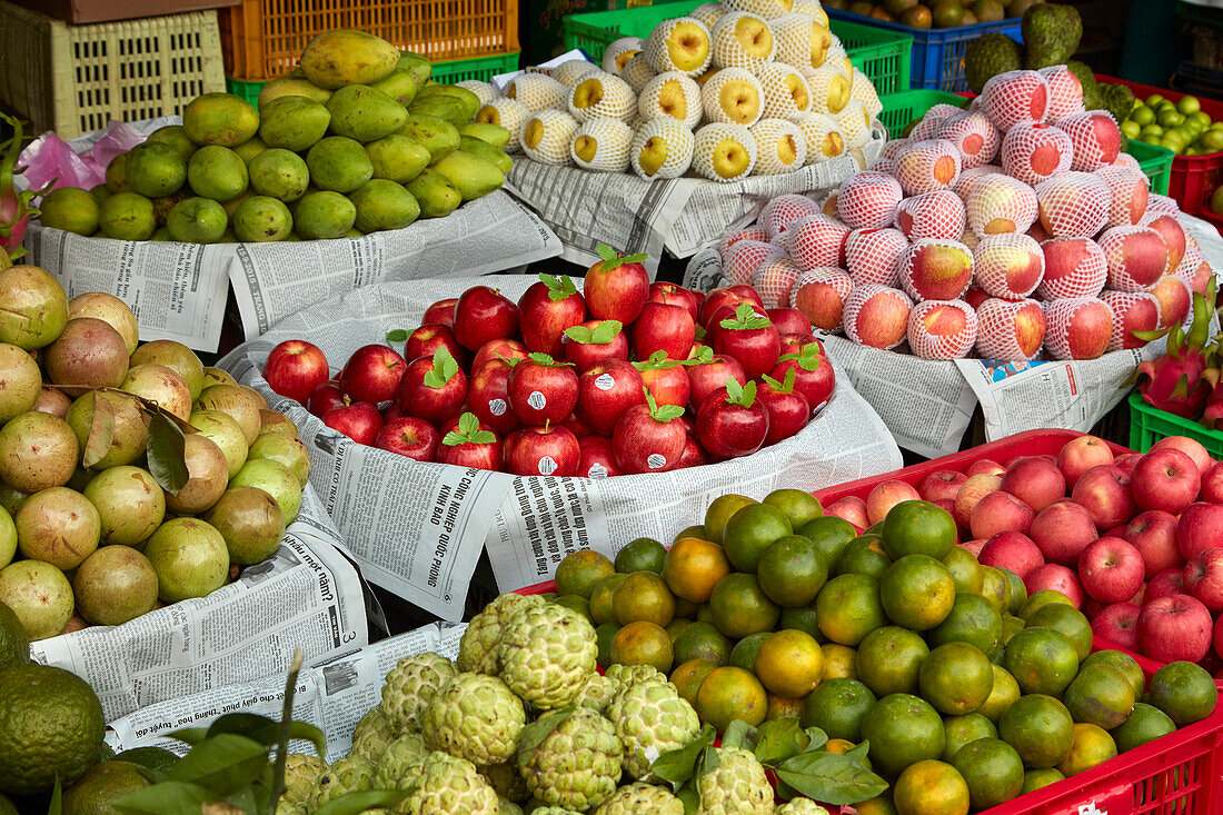 Fruit stall, Dong Ba Market, Hue, Thua Thien-Hue Province, North Central Coast, Vietnam