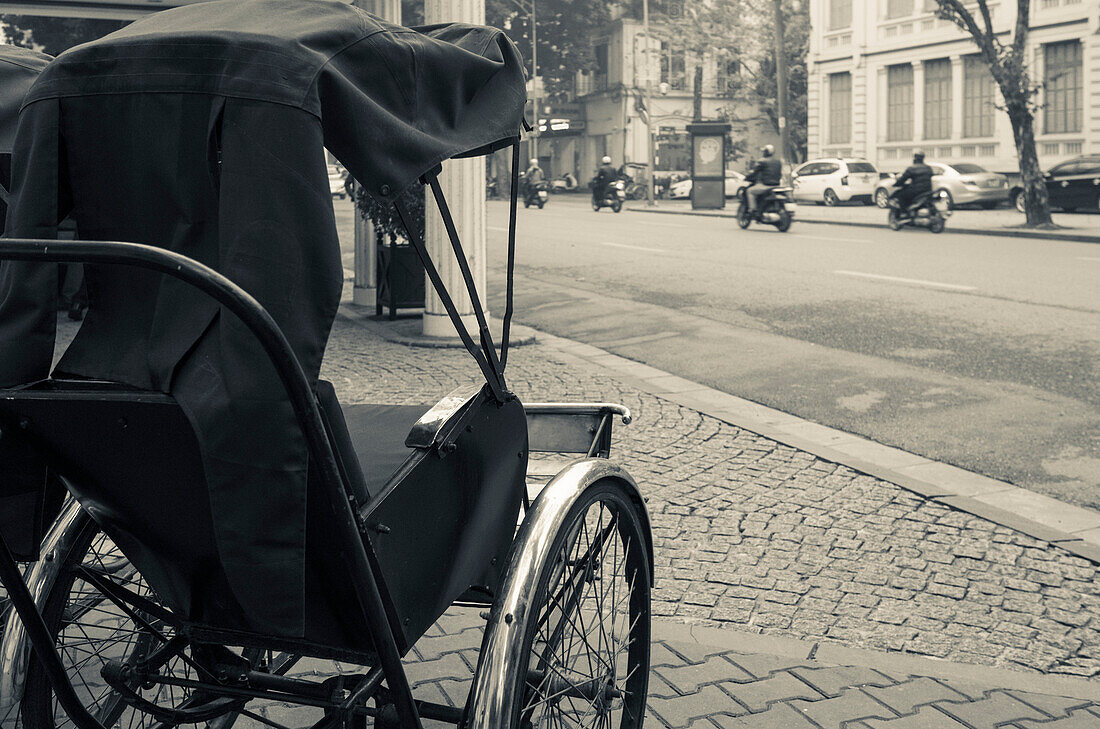 Vietnam, Hanoi. Antique cyclos