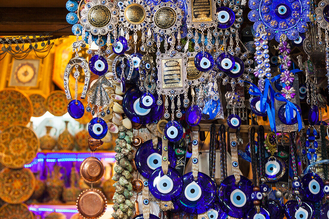 Central Iran, Shiraz, Bazar-E Vakil Market, Traditional Evil Eye Souvenirs