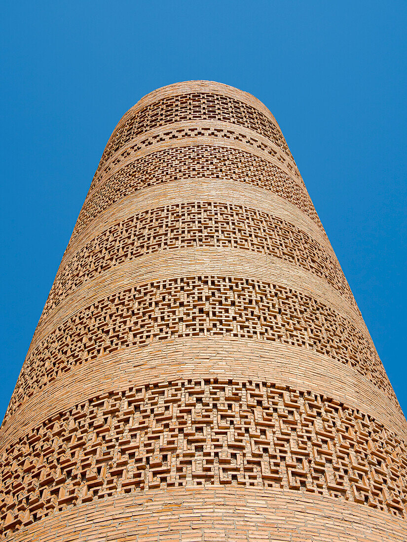 Burana Tower, a former minaret and icon of Kyrgyzstan. Balasagun an ancient city of the Kara-Khanid Khanate, UNESCO World Heritage Site, silk road of the Chang'an-Tian Shan Corridor, Kyrgyzstan