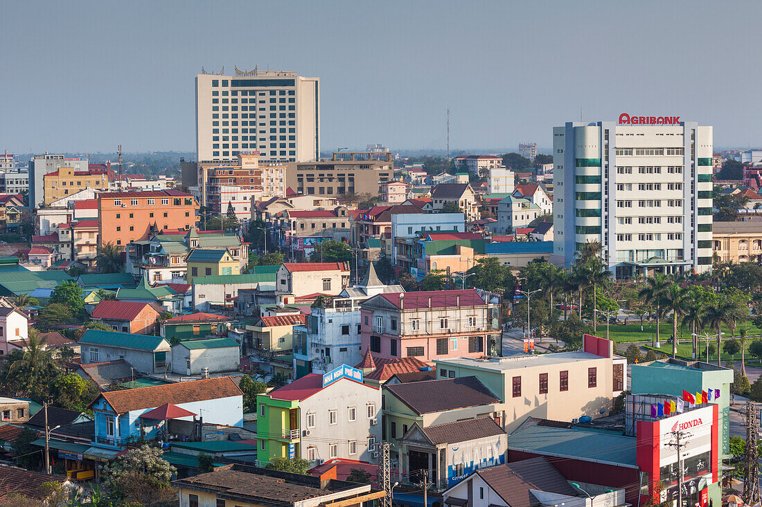 Vietnam, DMZ Area. Dong Ha, elevated city view