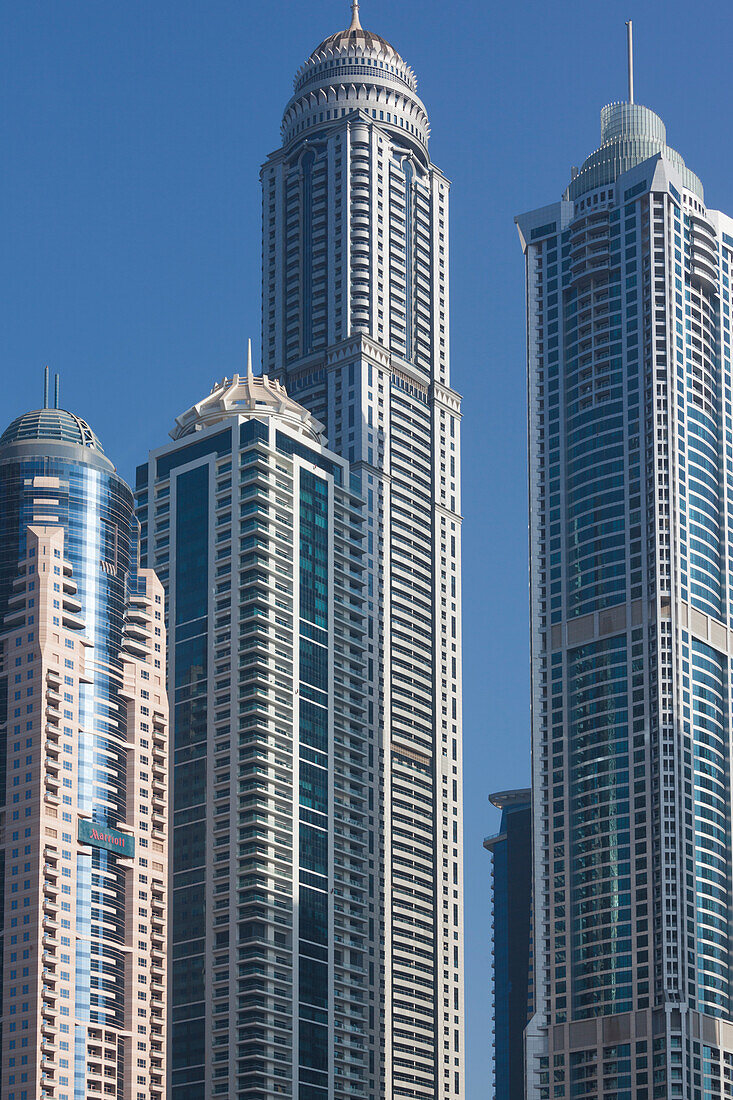UAE, Dubai Marina high-rise buildings