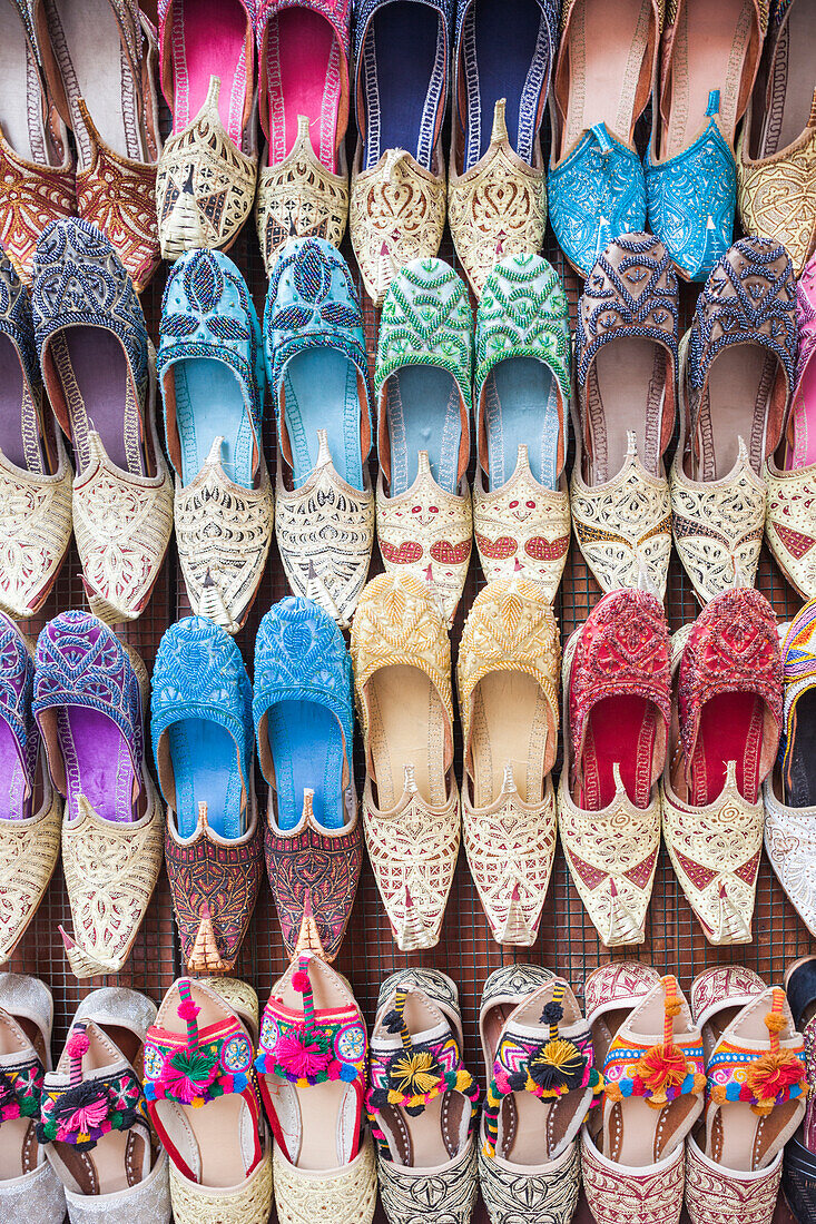 UAE, Dubai, Deira. Souvenir traditional slippers