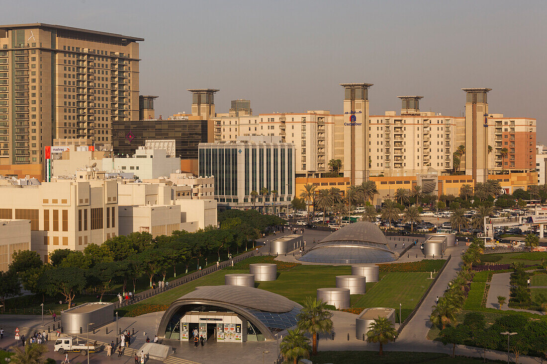 UAE, Dubai, Deira. Union Square, elevated view