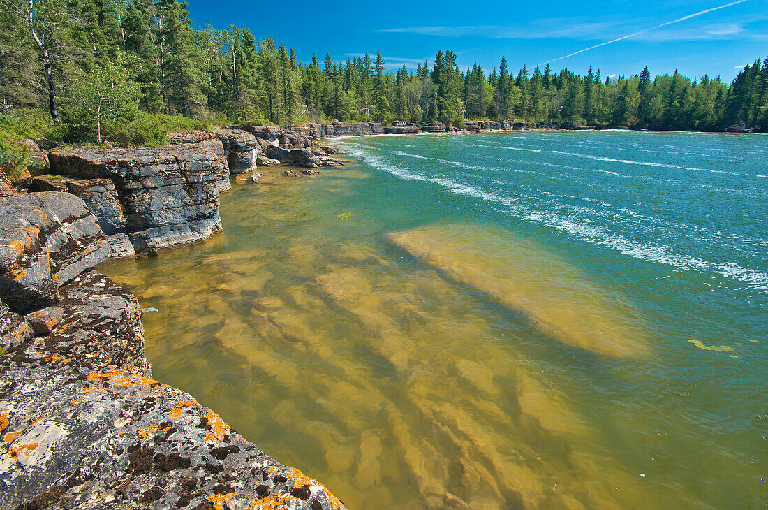 Canada, Manitoba, Wanless. Rocky Lake shoreline