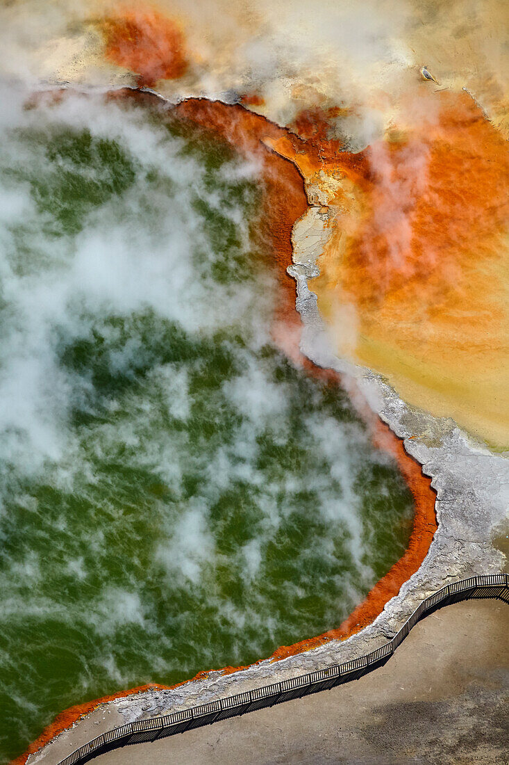 Champagner-Pool und Künstler-Palette, Waiotapu Thermal Reserve, nahe Rotorua, Nordinsel, Neuseeland