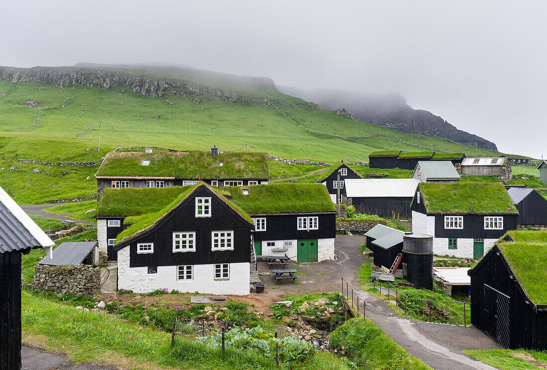 The Village On Island Mykines, Part Of The Faroe Islands In The North Atlantic. Denmark