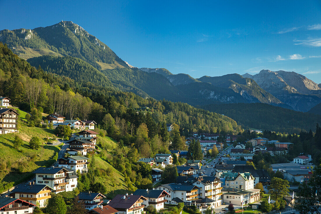 Evening view over Berchtesgaden, Bavaria, Germany