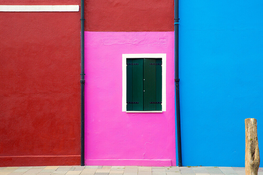 Italy, Burano. Colorful house walls