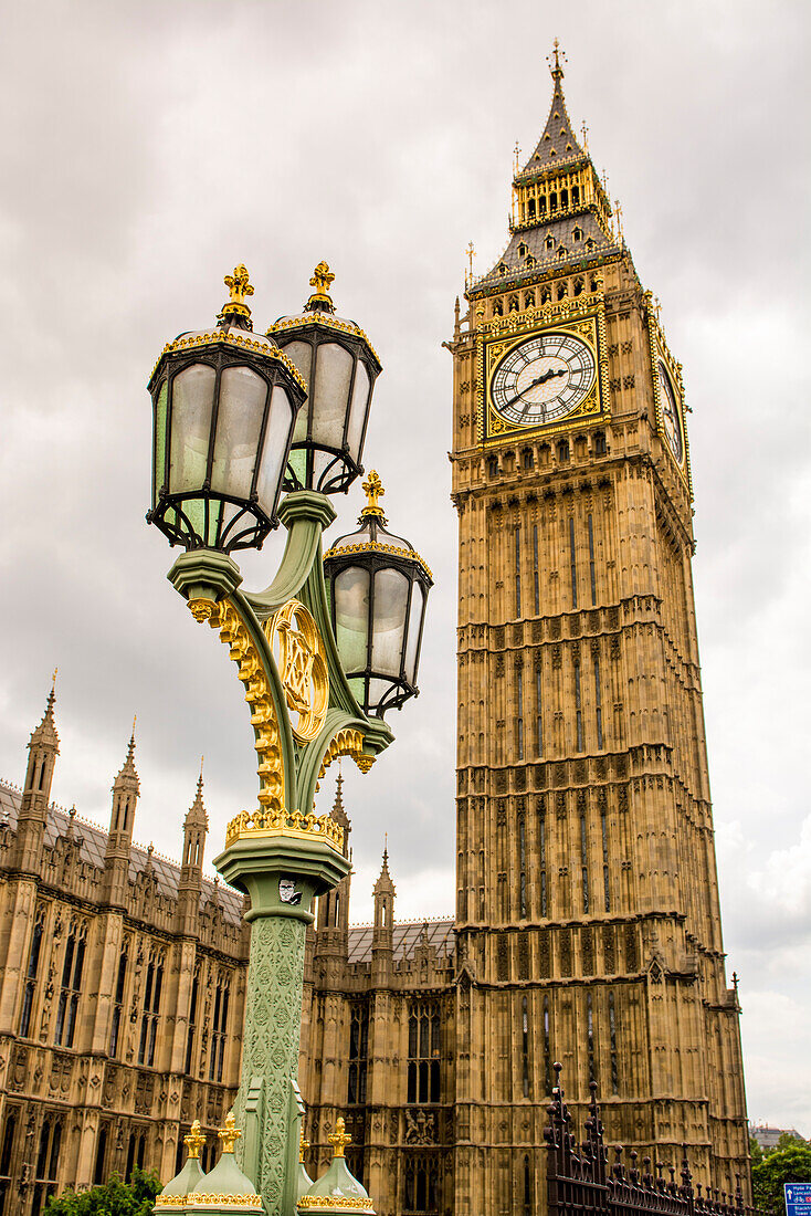 Big Ben oder Great Bell, Palace of Westminster, Houses of Parliament, London, England.