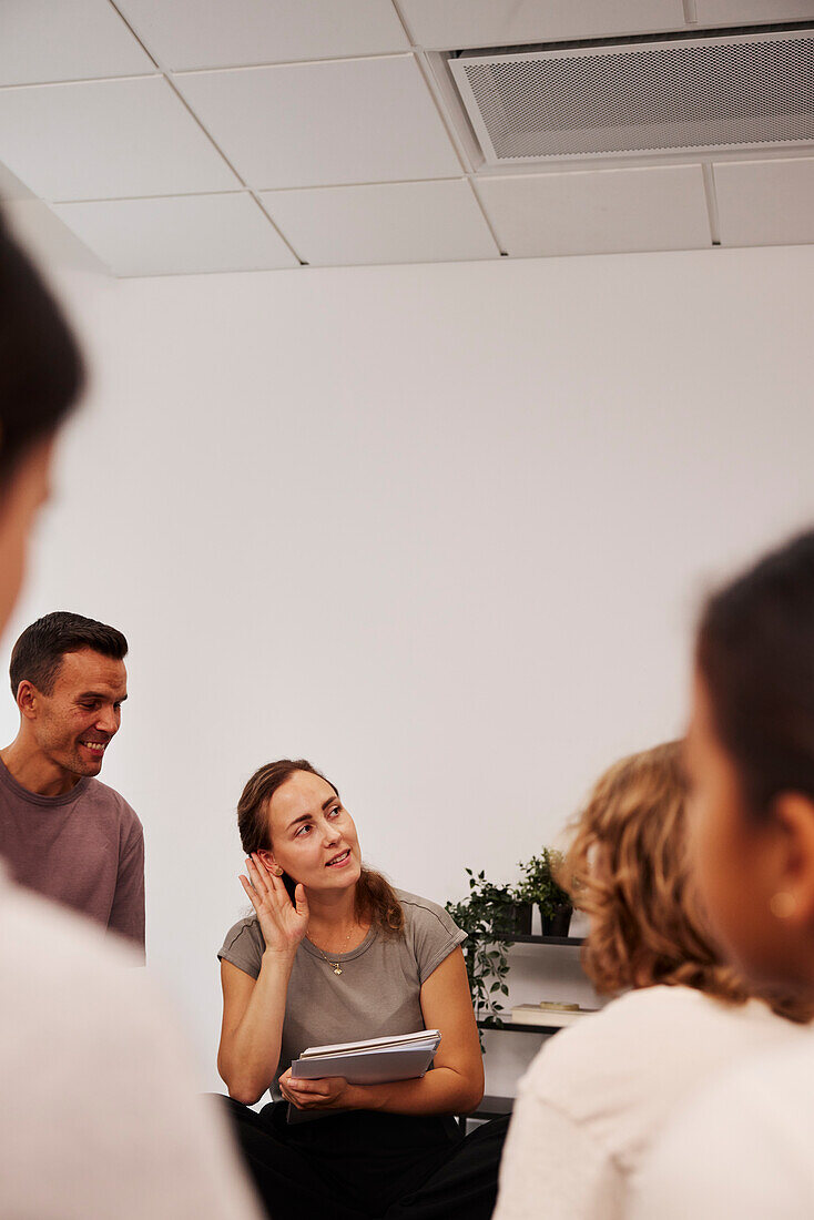 Teachers and children in class