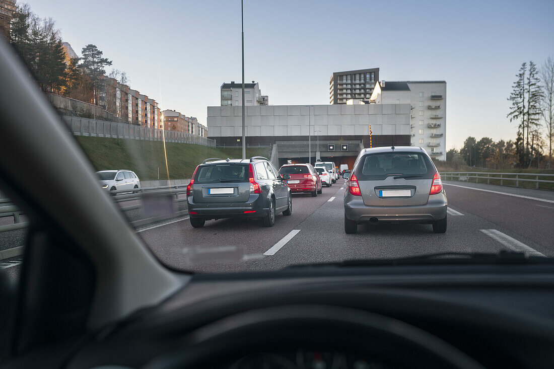 Heavy car traffic on motorway