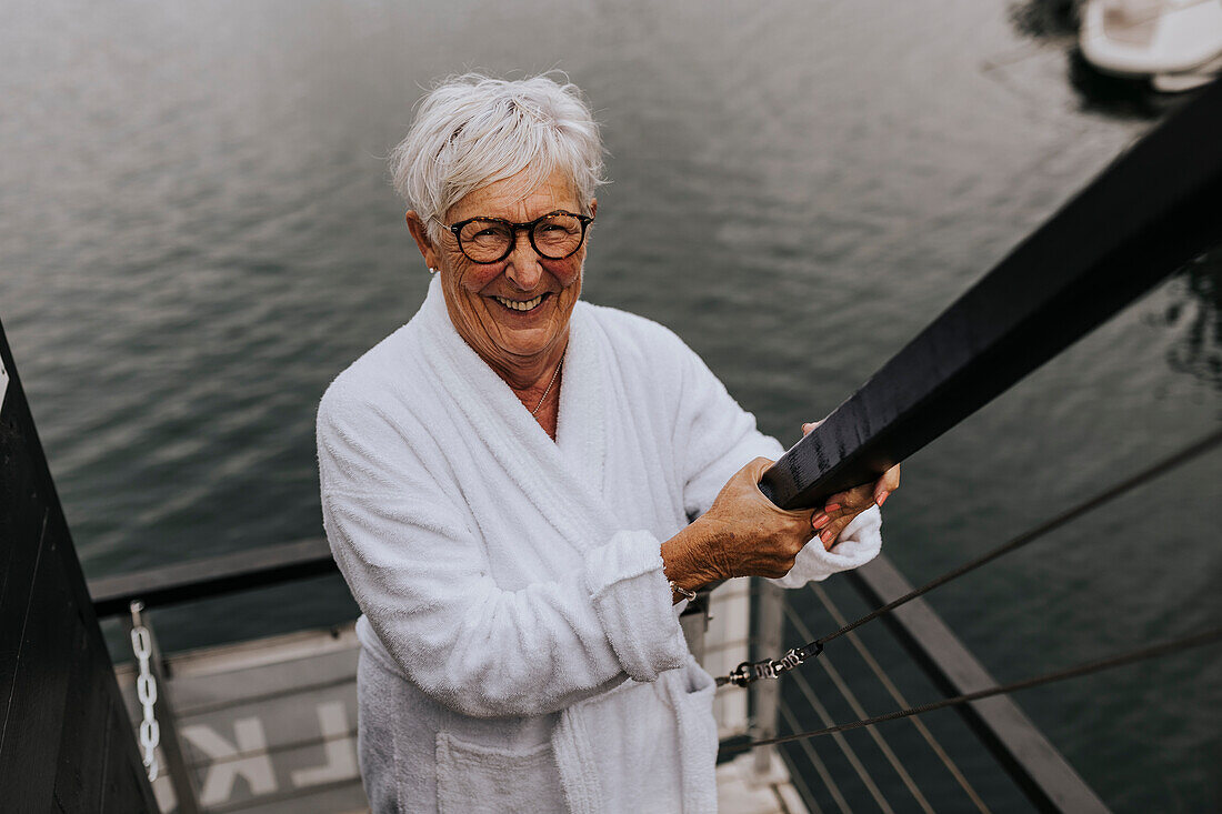 Smiling woman in spa