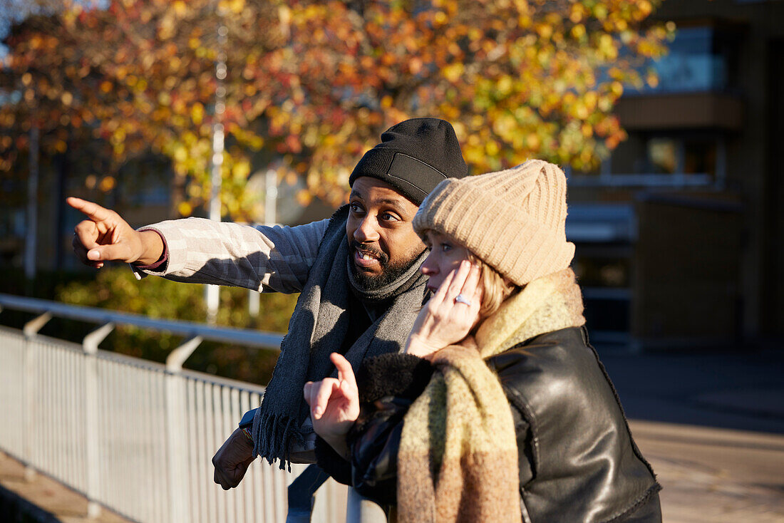 Couple talking together