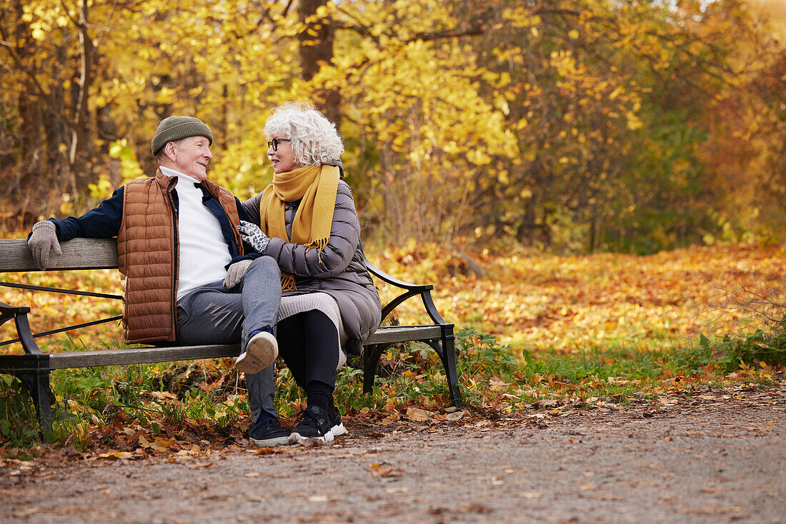 Senior couple resting in park