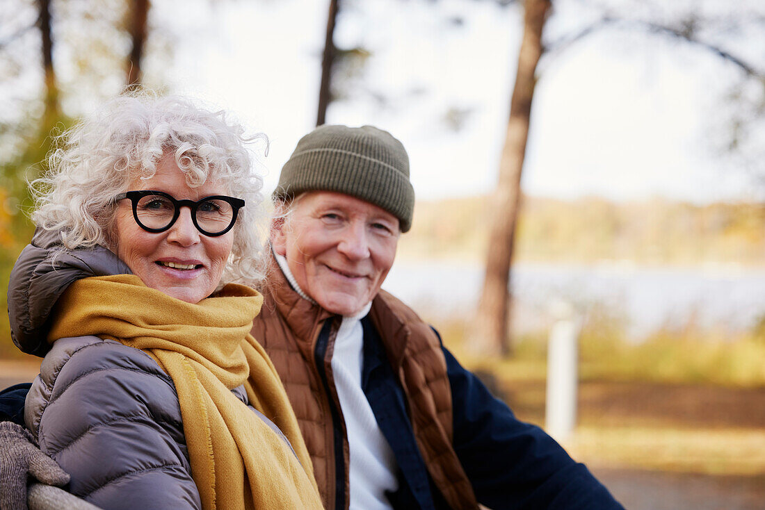 Senior couple resting in park