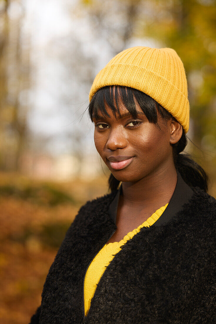 Smiling woman looking at camera