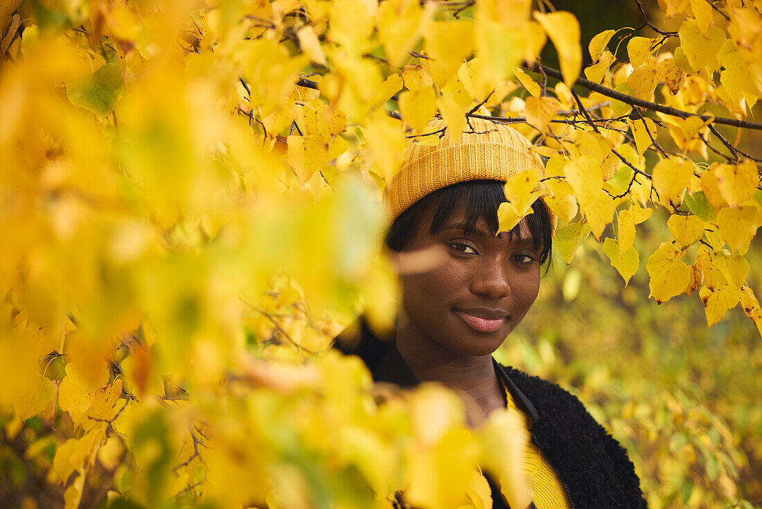 Smiling woman looking at camera