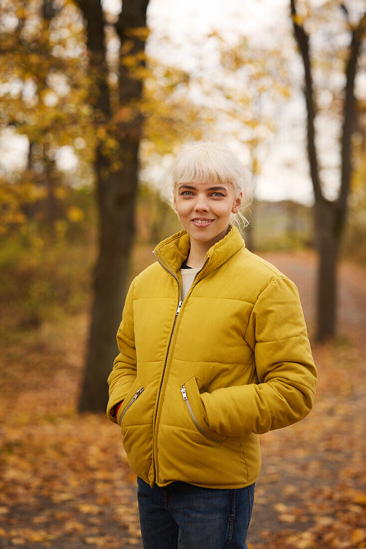 Smiling woman looking at camera