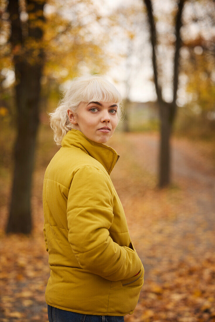 Smiling woman looking at camera