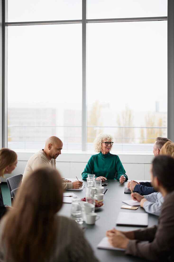 People talking during business meeting