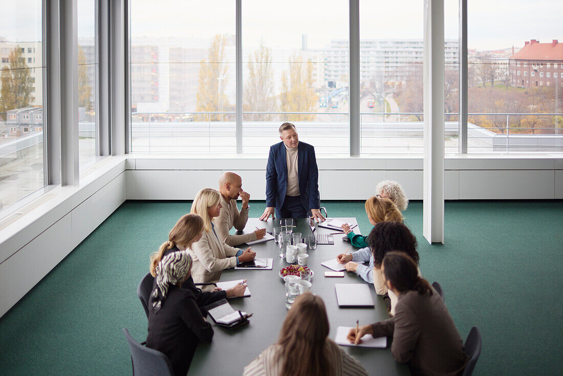 People talking during business meeting