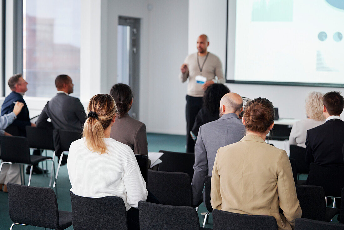 Man having presentation during business meeting