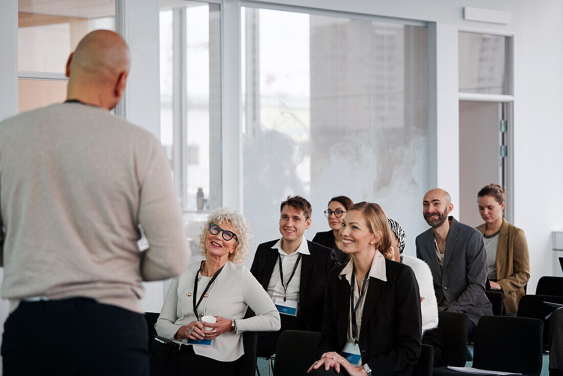 Business people sitting during business meeting