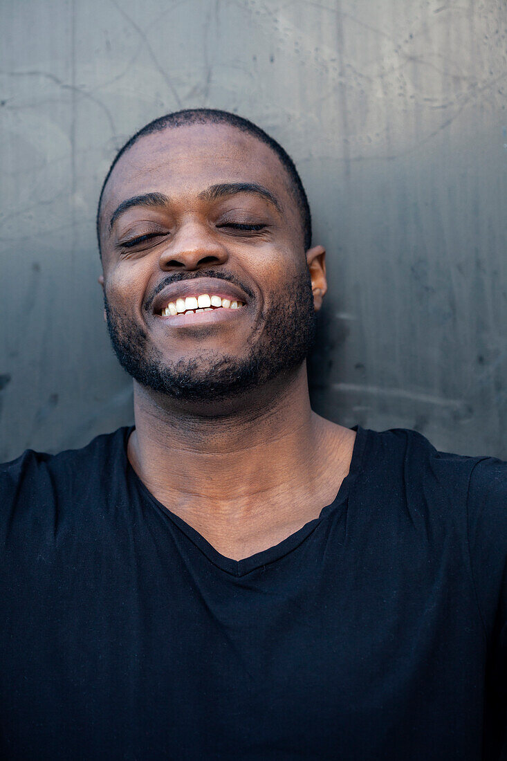 Portrait of happy young man