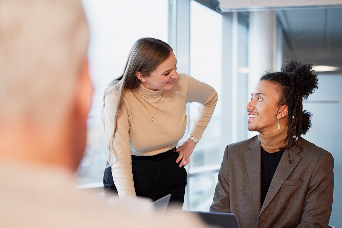 People talking during meeting