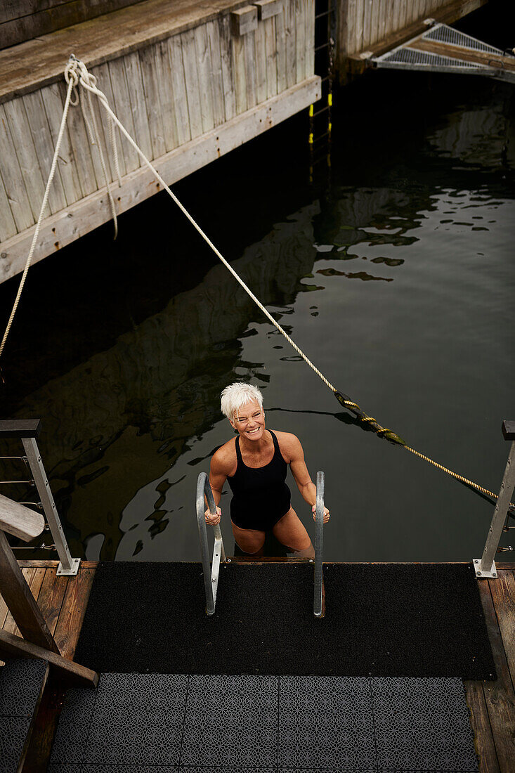 Senior woman at sea