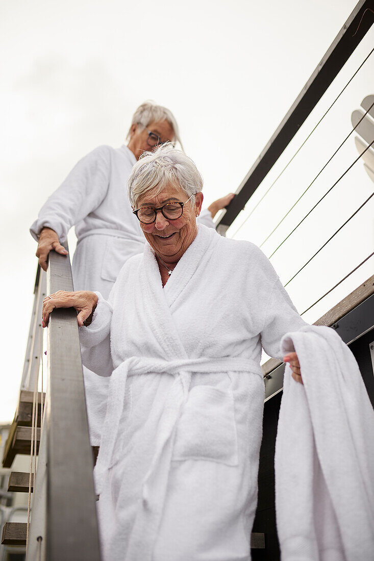 Senior woman wearing dressing gown