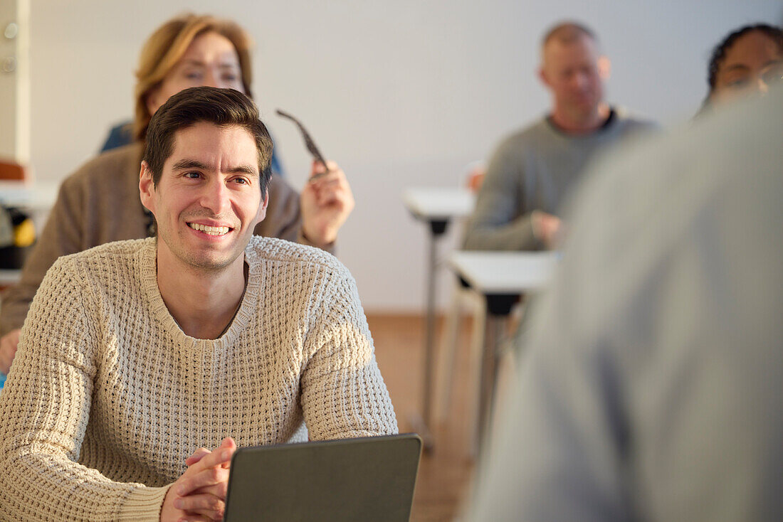 Smiling man at workshop