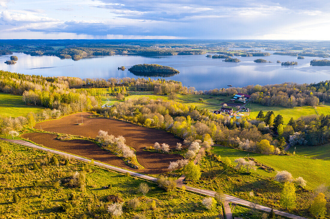 Aerial view of lake