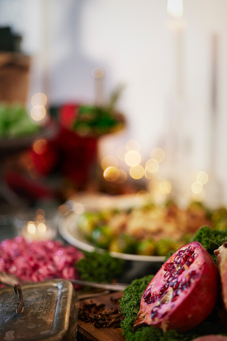 Christmas food on table