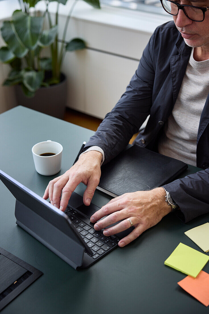 Businessman using digital tablet