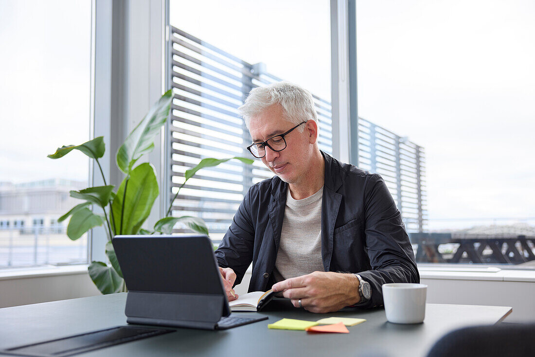 Businessman sitting in office