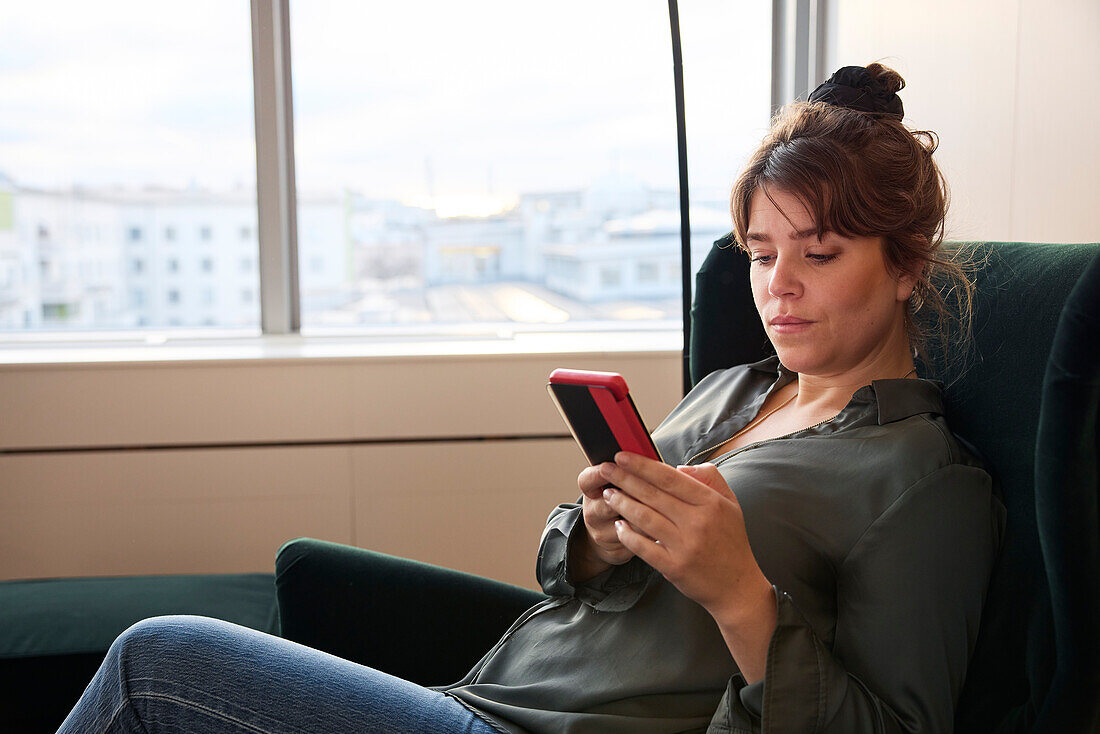 Woman using cell phone