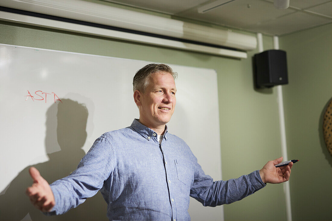 Man having presentation during business meeting