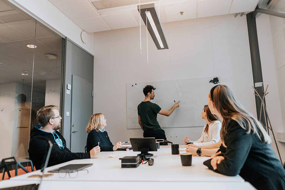 Man having presentation during business meeting