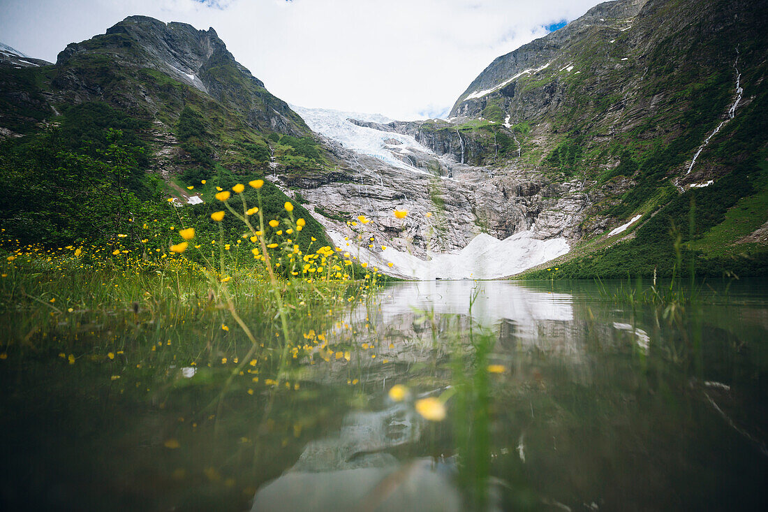 View of mountains at lake