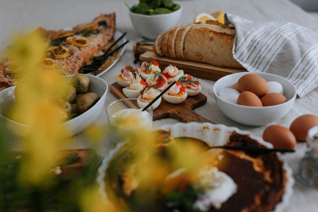 Table set for Easter meal