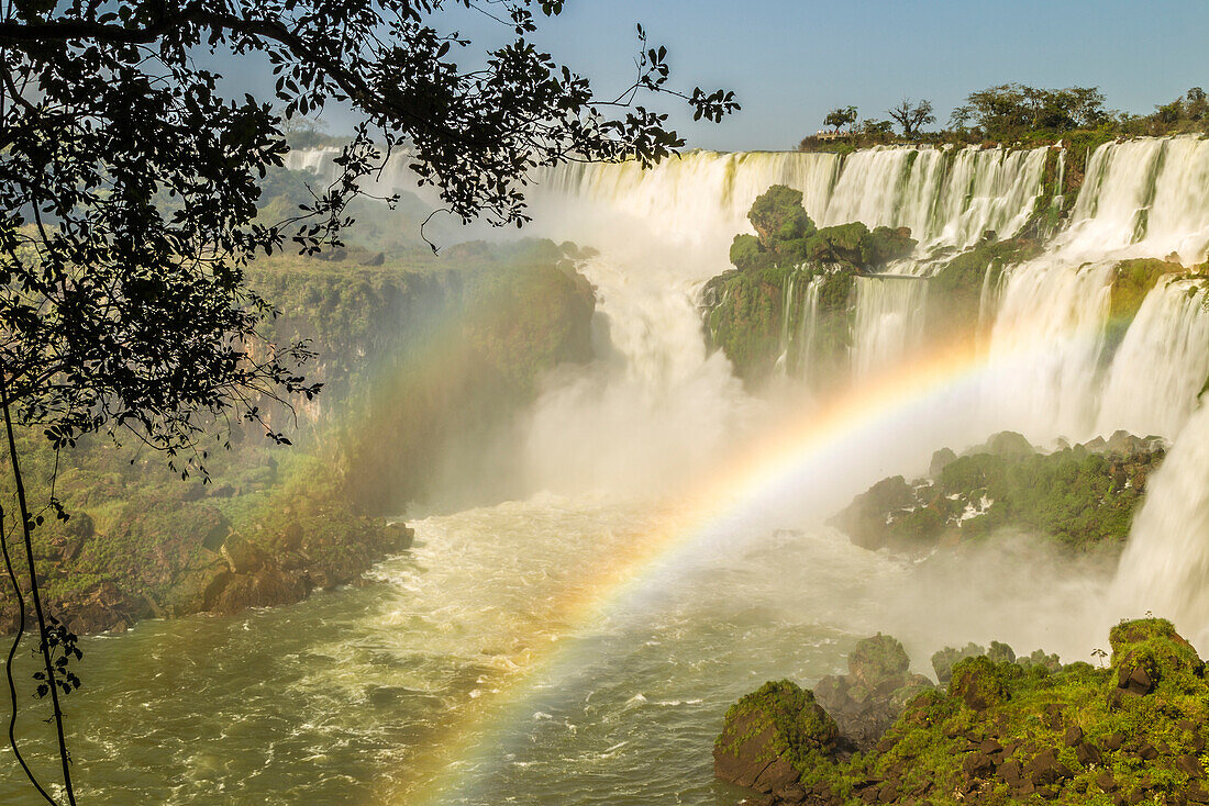 Brazil, Iguazu Falls. Landscape of waterfalls