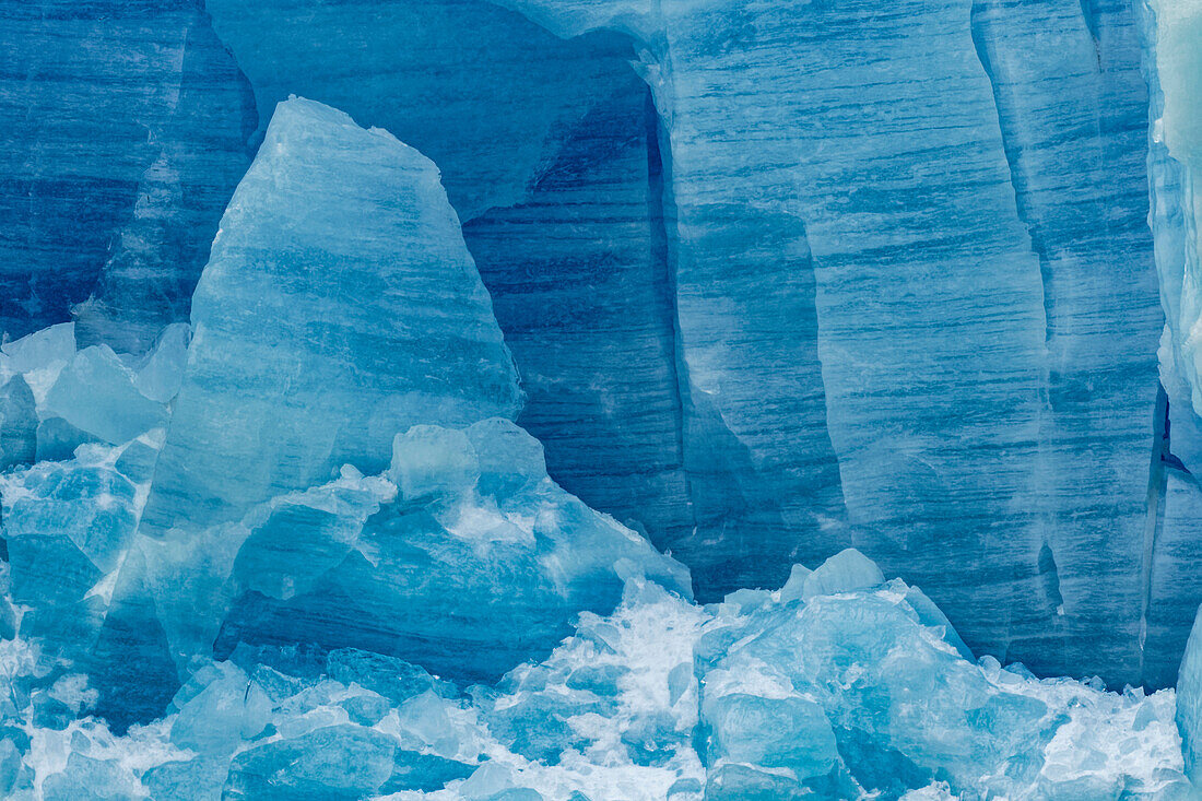 Pattern in blue ice of Grey Glacier, Torres del Paine National Park, Chile. Patagonia