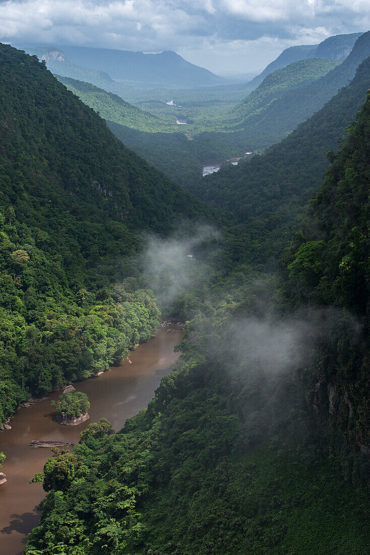 Kaieteur Gorge, Kaieteur Falls, Guyana. Kaieteur Falls is the world's widest single drop waterfall, located on the Potaro River in the Kaieteur National Park in Essequibo, Guyana