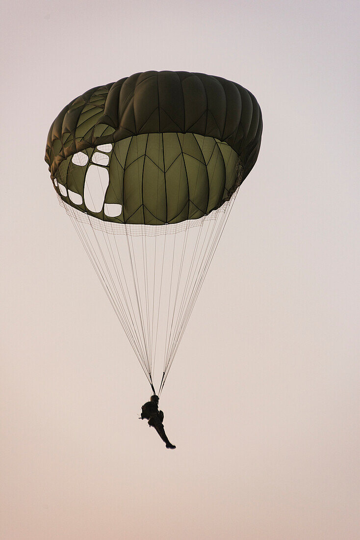 Paratrooper. Military parachutists, Georgetown, Guyana