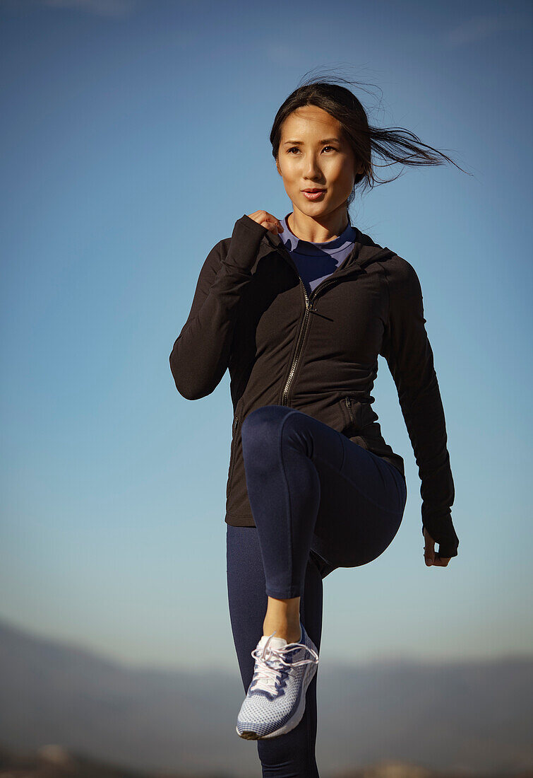 Woman exercising outdoors