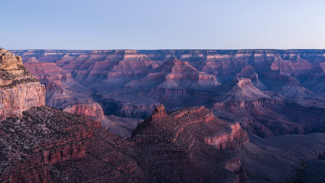 United States, Arizona, Grand Canyon National Park, South Rim, Isis Temple and Cheops Pyramid