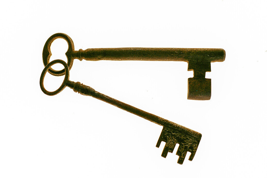 Studio shot of antique keys